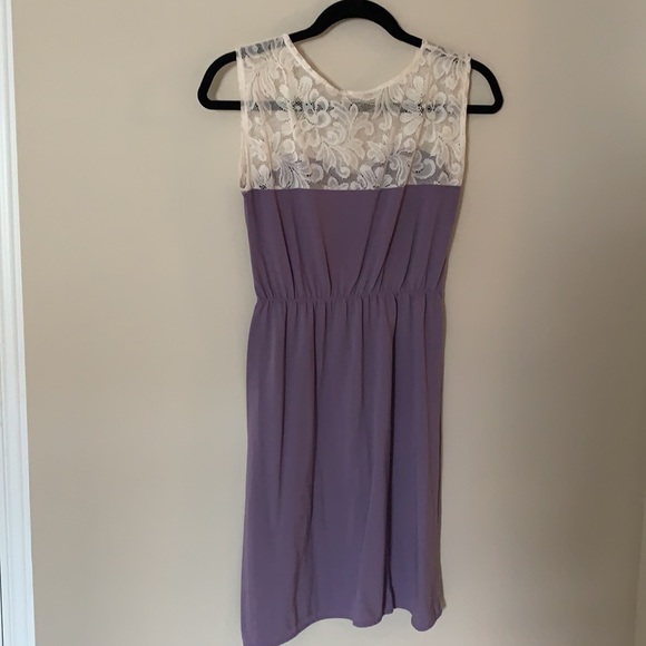 Violet Mini Dress with Lace Detail - Picture 4 of 4
